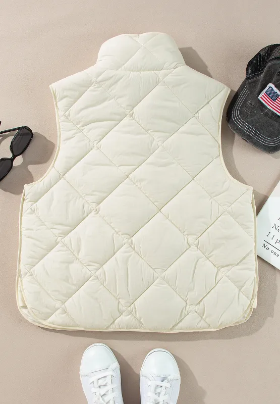 Snap Down Texture Vest Coat with Pockets, image 13