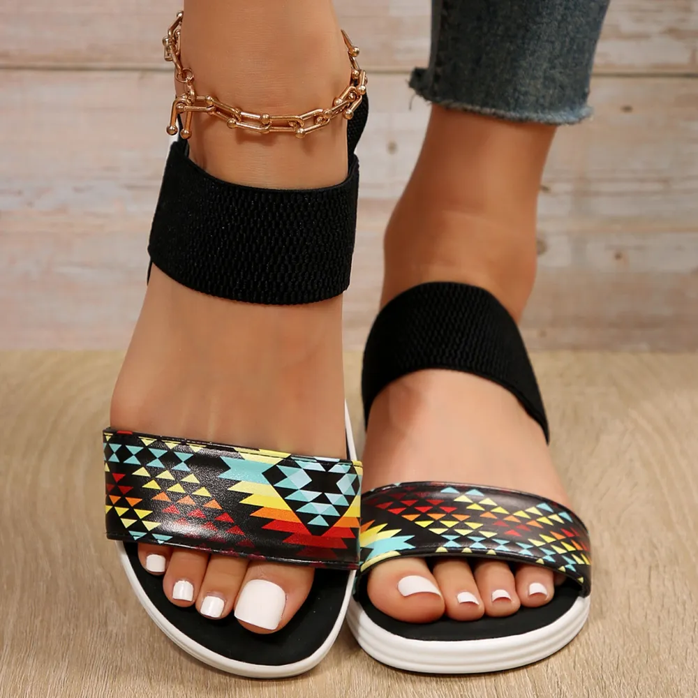 PU Leather Open Toe Low Heel Sandals, image 2