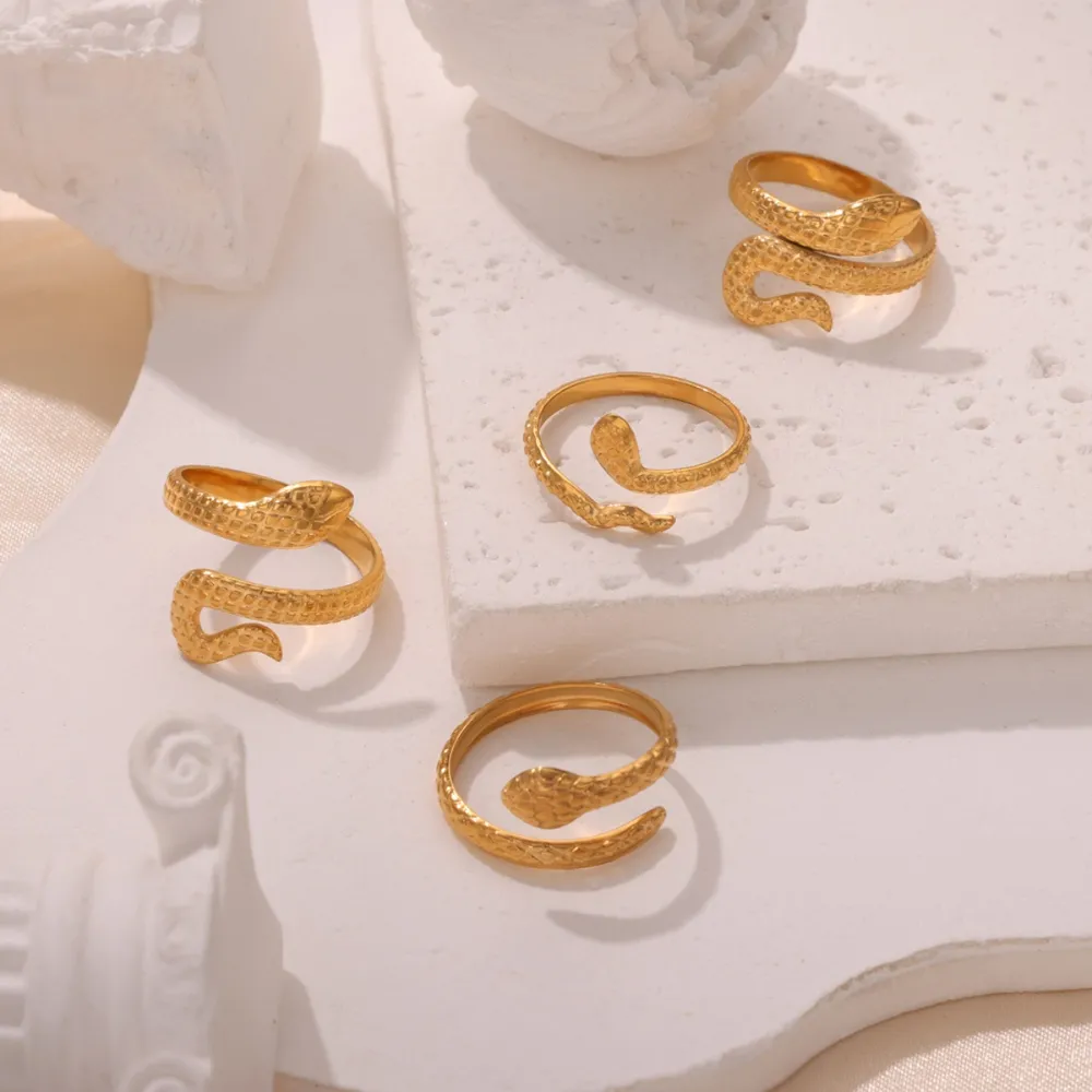Titanium Steel Snake Shape Bypass Ring, image 6