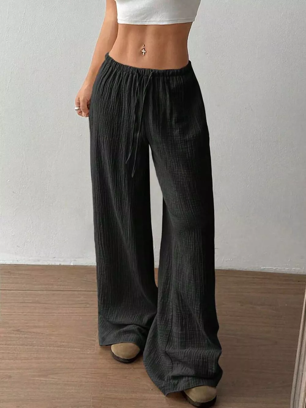Wide-Leg Drawstring Pants, image 22