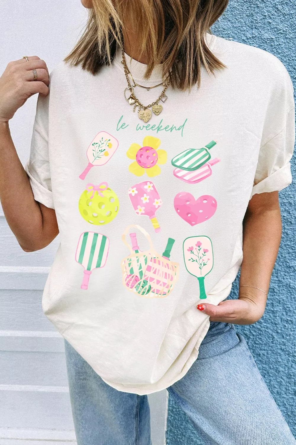 Graphic Round Neck Short Sleeve T-Shirt