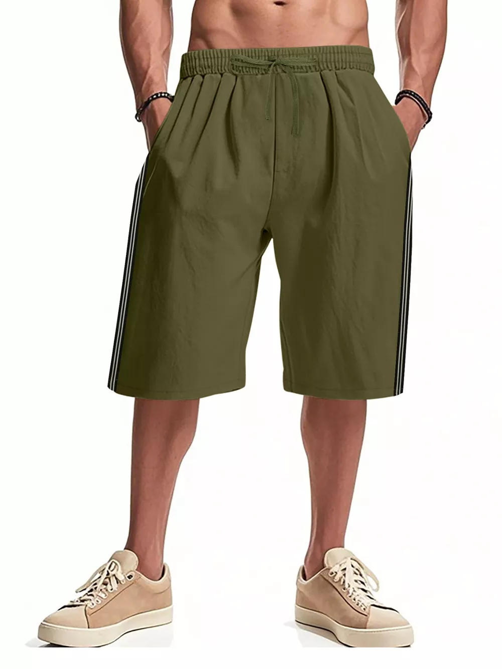 Men's Full Size Casual Striped Shorts Plus Size, image 9
