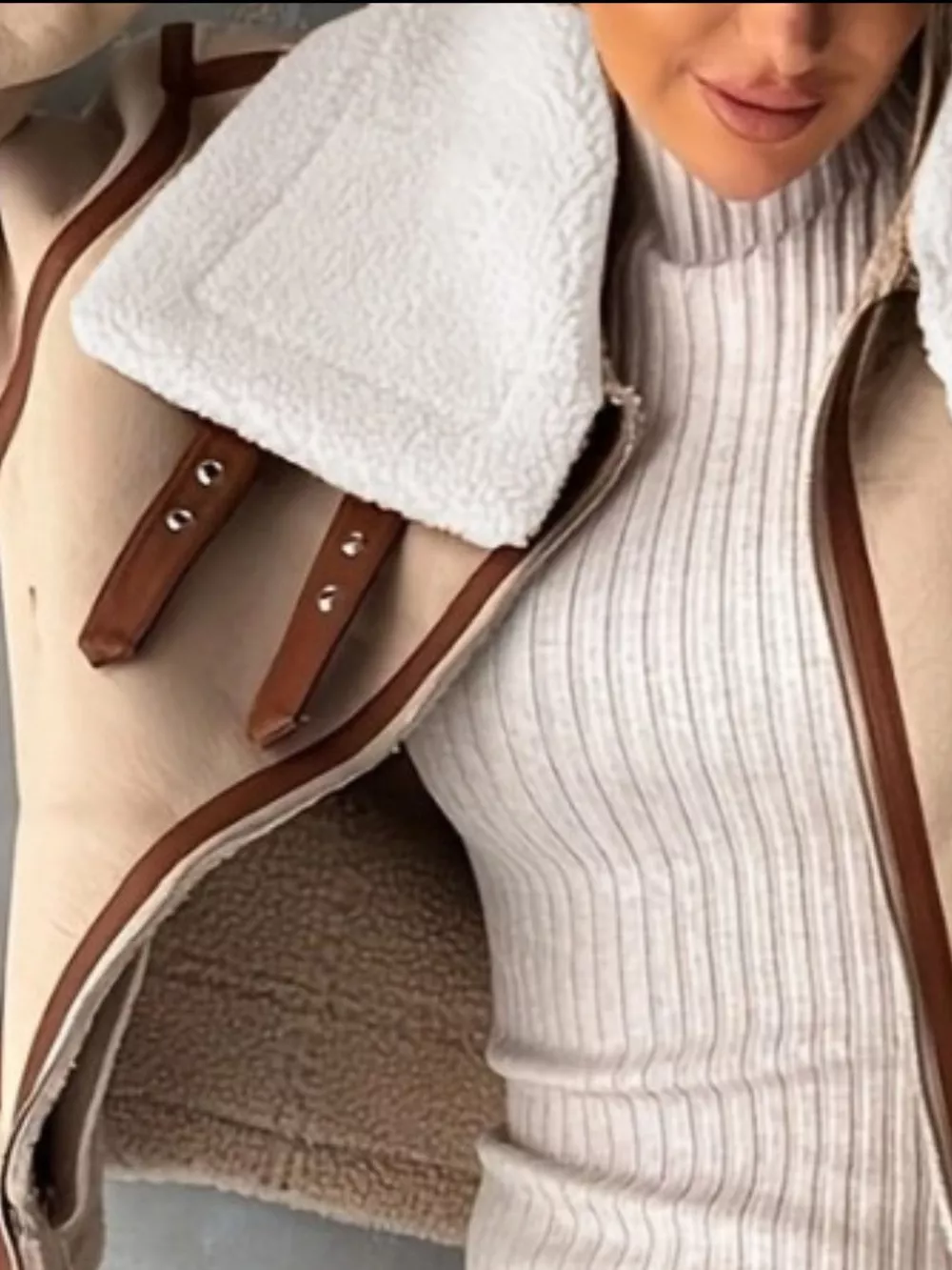 Shearling Lined Zip Up Jacket, image 9