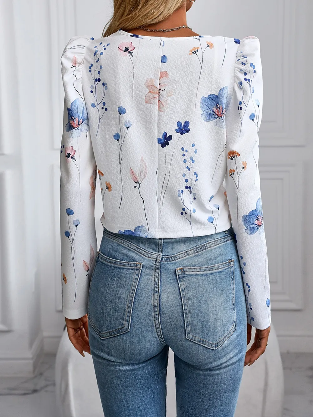 Printed Zip Up Long Sleeve Jacket, image 6