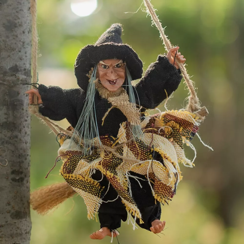 Halloween Hanging Witch Decorative Object with Welcome Sign Set, image 5