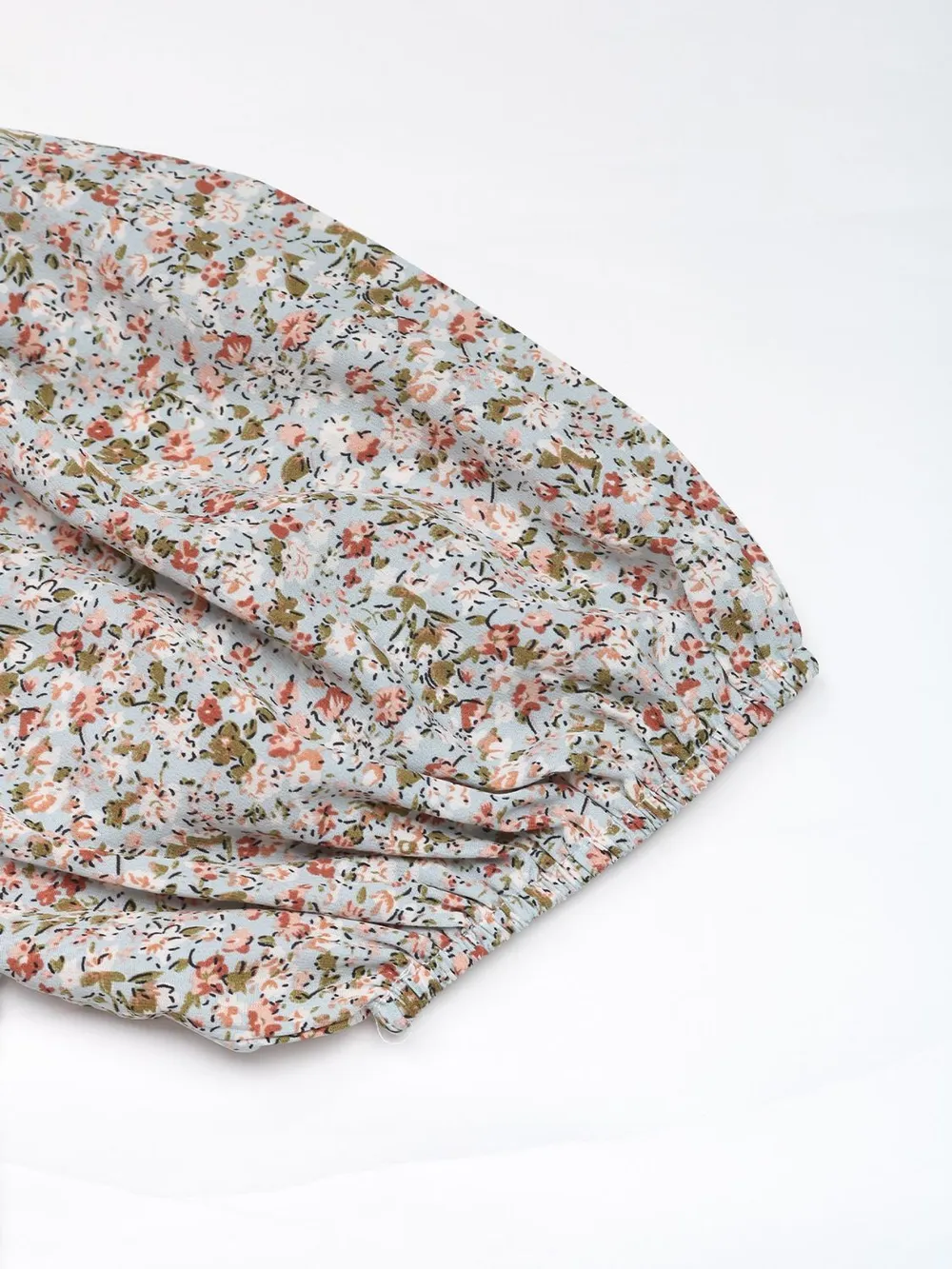 Ditsy Floral Smocked Square Neck Puff Sleeve Jumpsuit, image 9