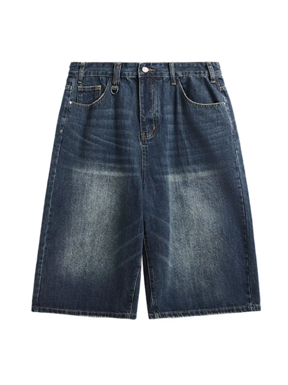 Men's Washed Wide Leg Demin Shorts, image 12