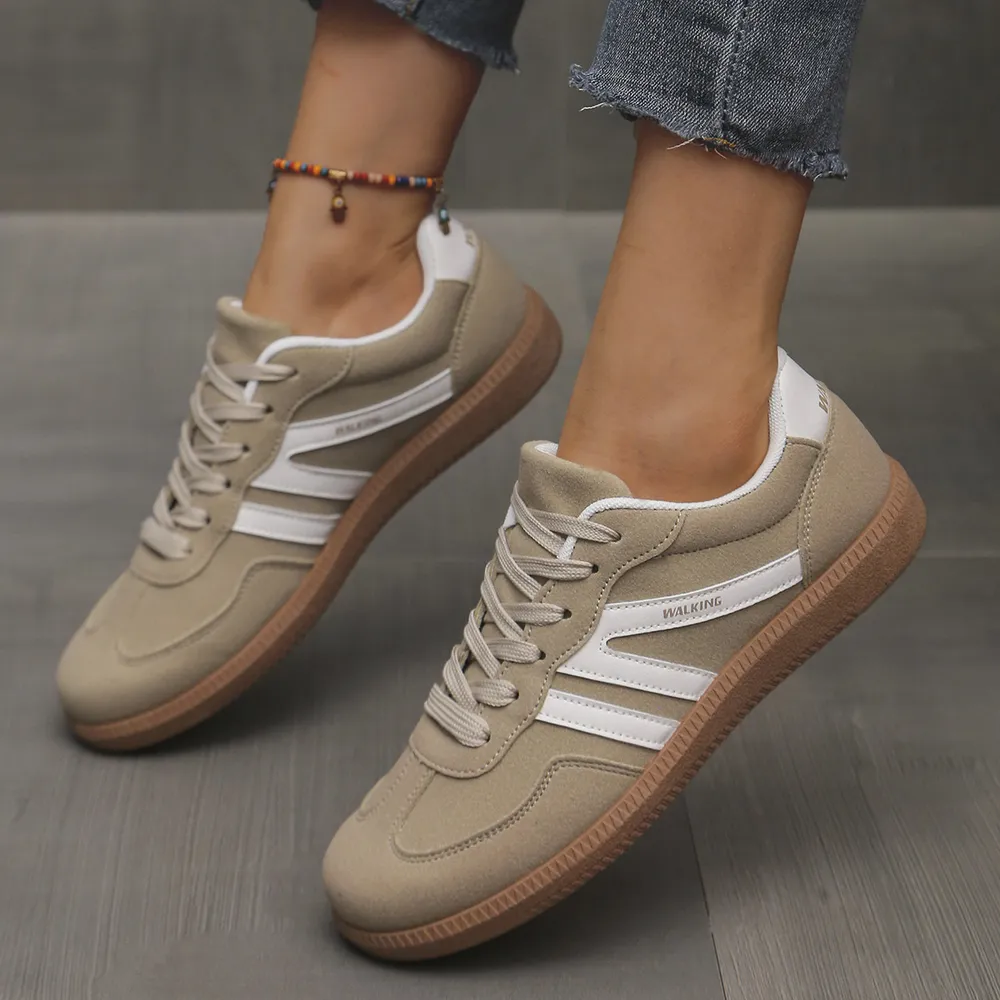 Contrast Lace Up Round Toe Sneakers, image 5