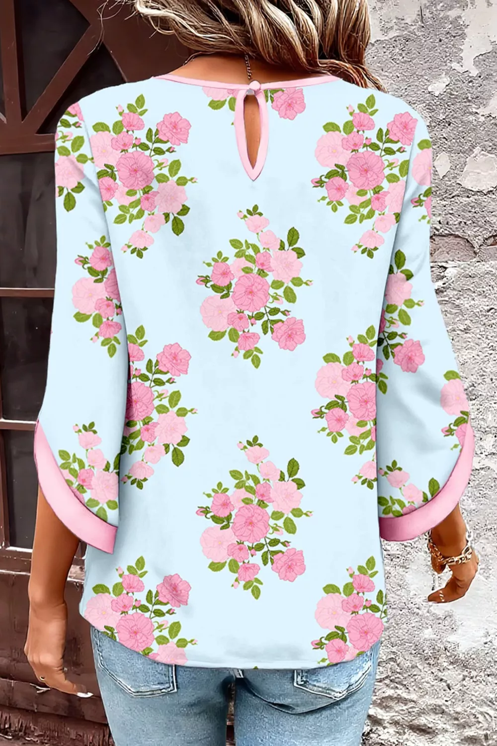 Floral Print 3/4 Sleeve Blouse, image 2
