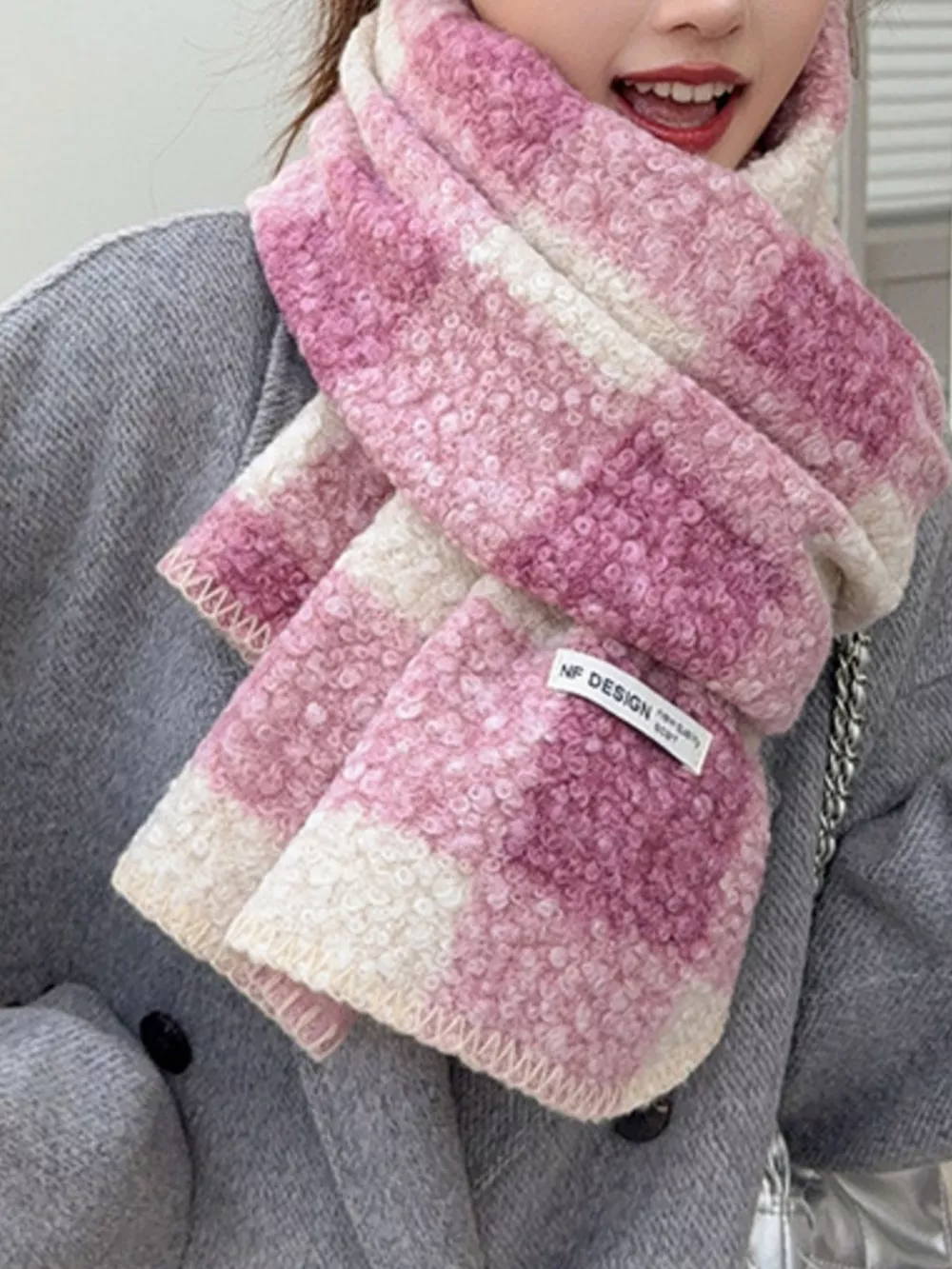 Plaid Pattern Winter Scarf, image 4
