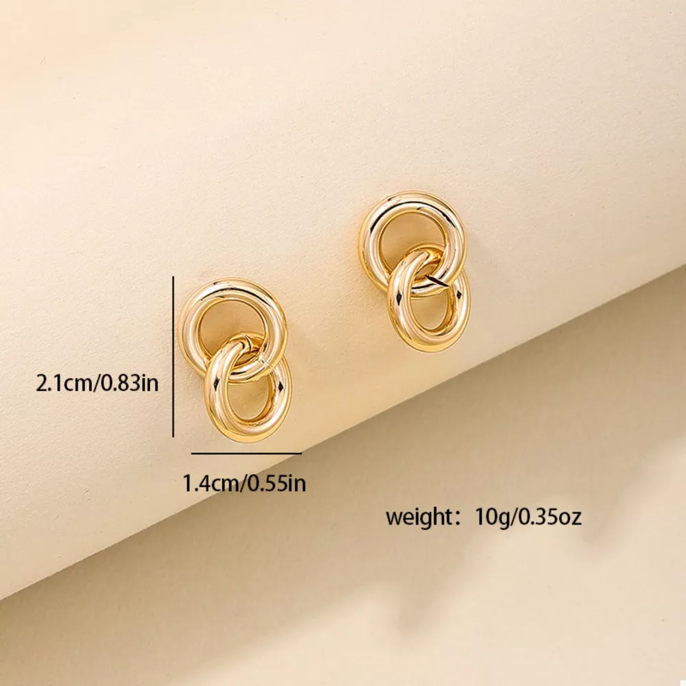 Interlocked Chain Link Stud Earrings, image 6