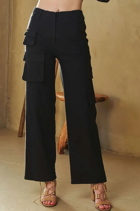 Flap Pocket Mid Rise Cargo Pants, image 4