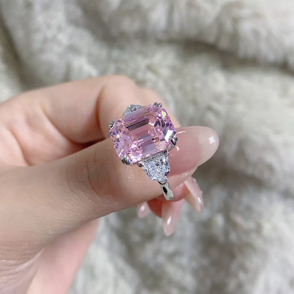 925 Sterling Silver Zircon Geometric Ring, image 4
