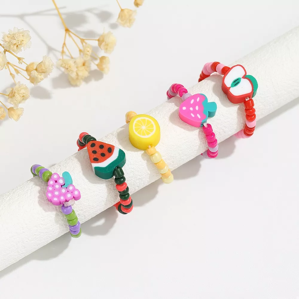 Colorful Fruit Charm Beaded Ring, image 3