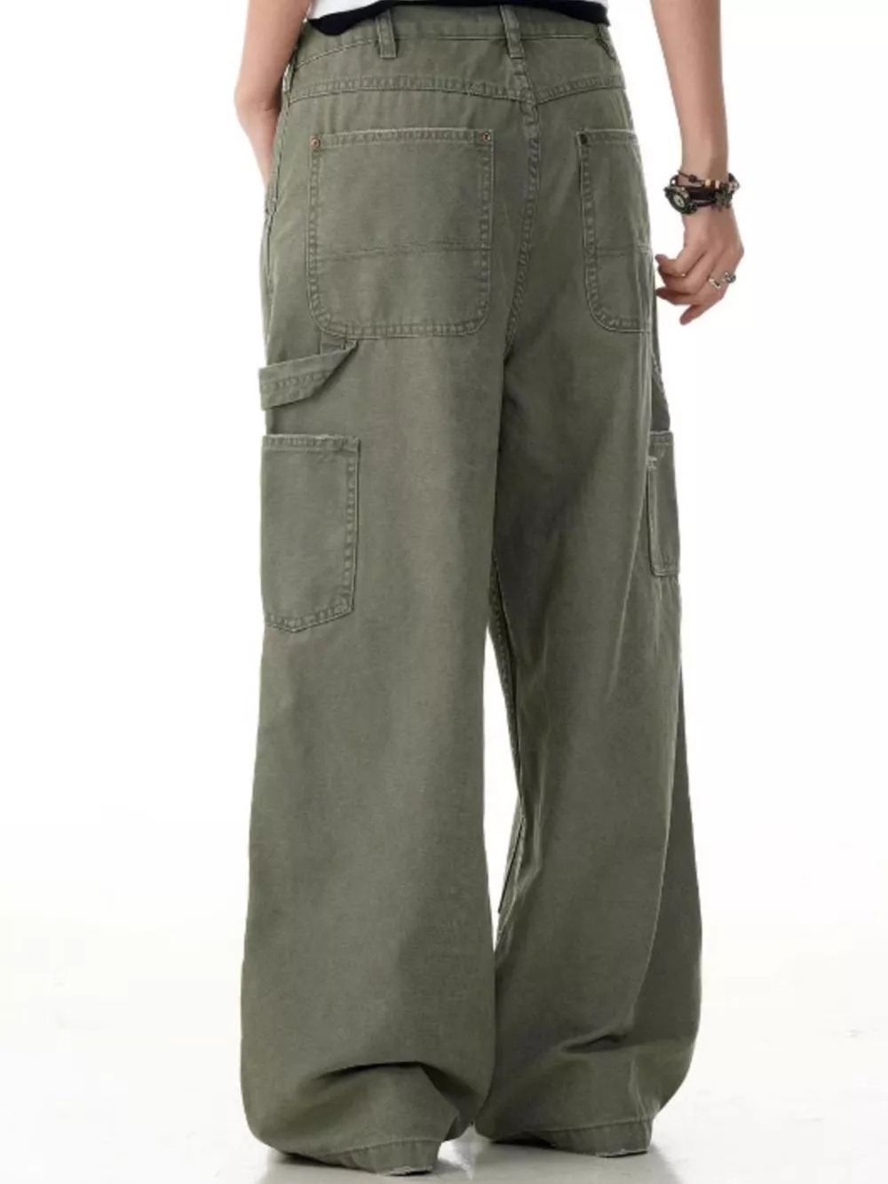 Men's Distressed Wide-Leg Carpenter Pants, image 4