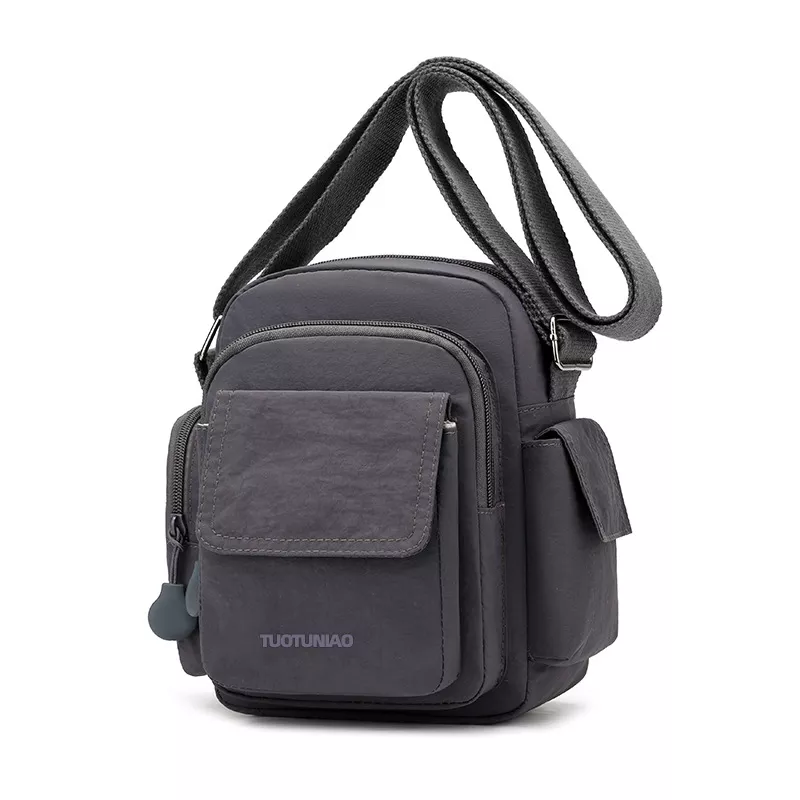 Multi-Pocket Lightweight Nylon Crossbody Bag, image 8