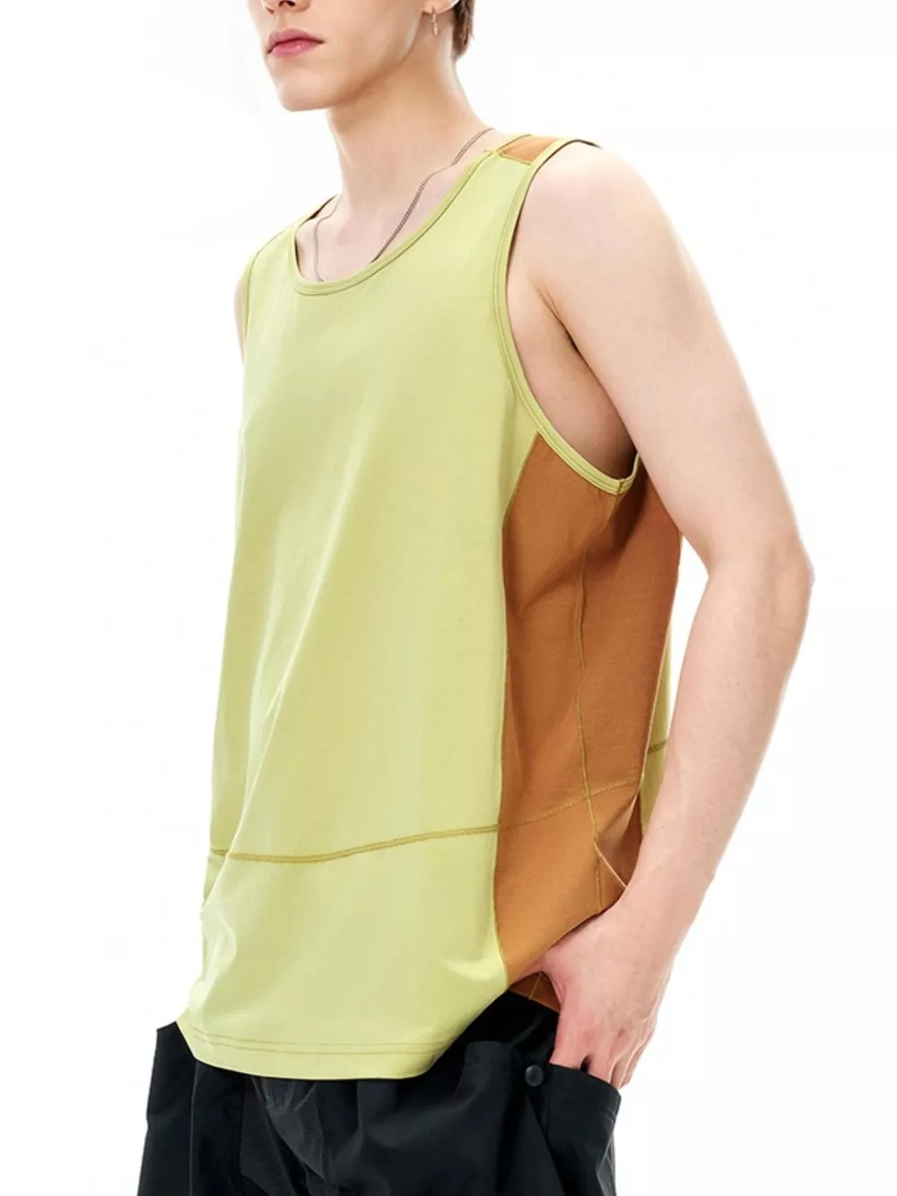 Men's Color Block Round Neck Tank, image 5