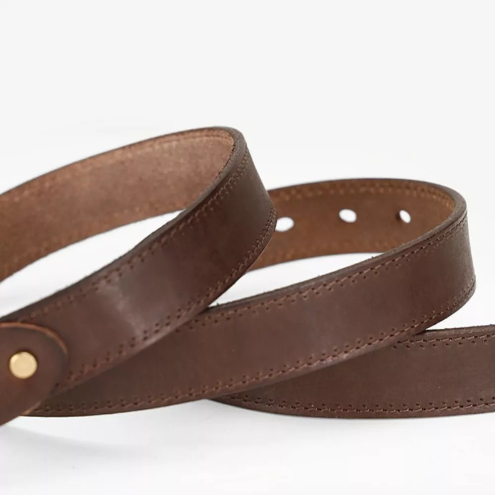 Leather Belt with Golden Buckle, image 3