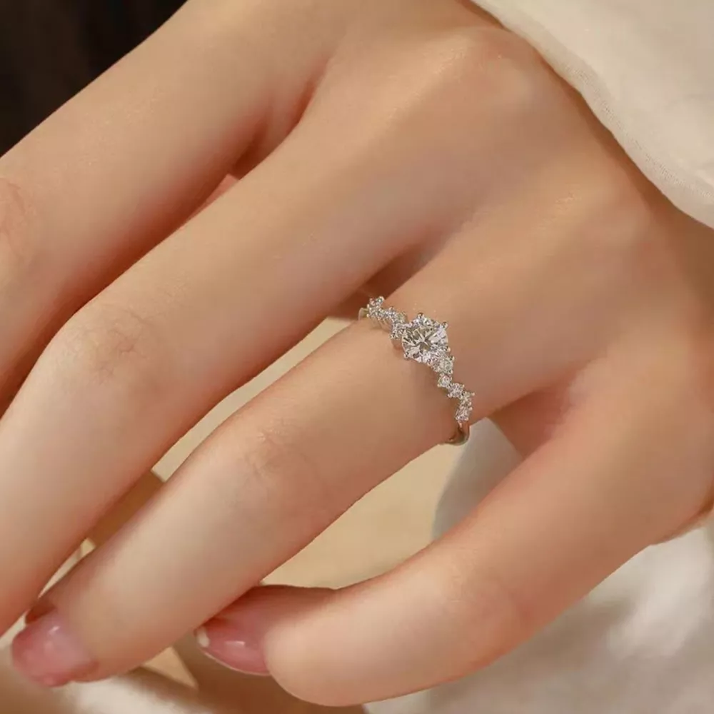 1 Carat Moissanite 925 Sterling Silver Ring, image 2