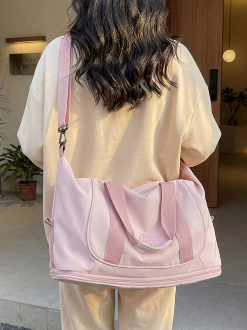 Solid Color Nylon Duffle Bag, image 6