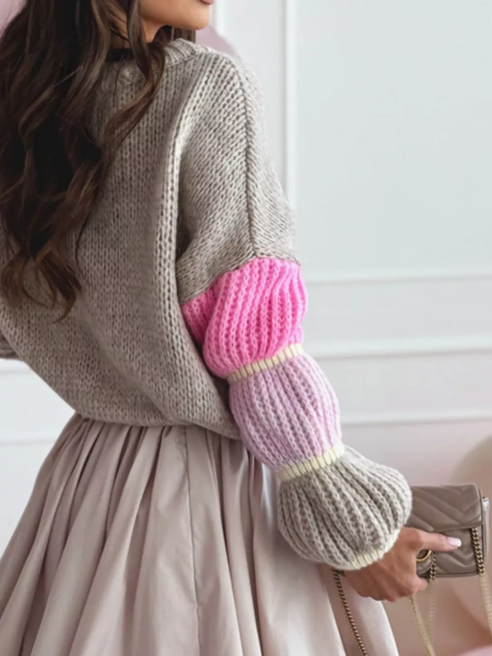 Color Block Round Neck Sweater, image 8