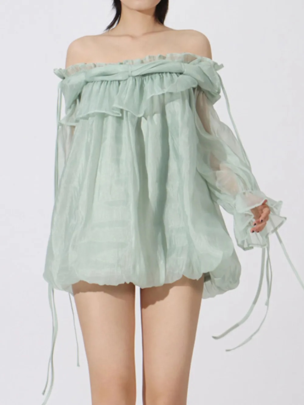 Ruffled Off-Shoulder Flounce Sleeve Blouse, image 11