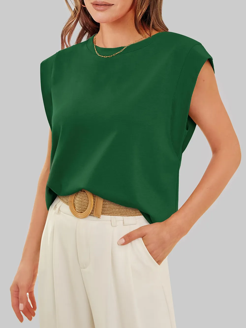 Round Neck Cap Sleeve T-Shirt, image 14