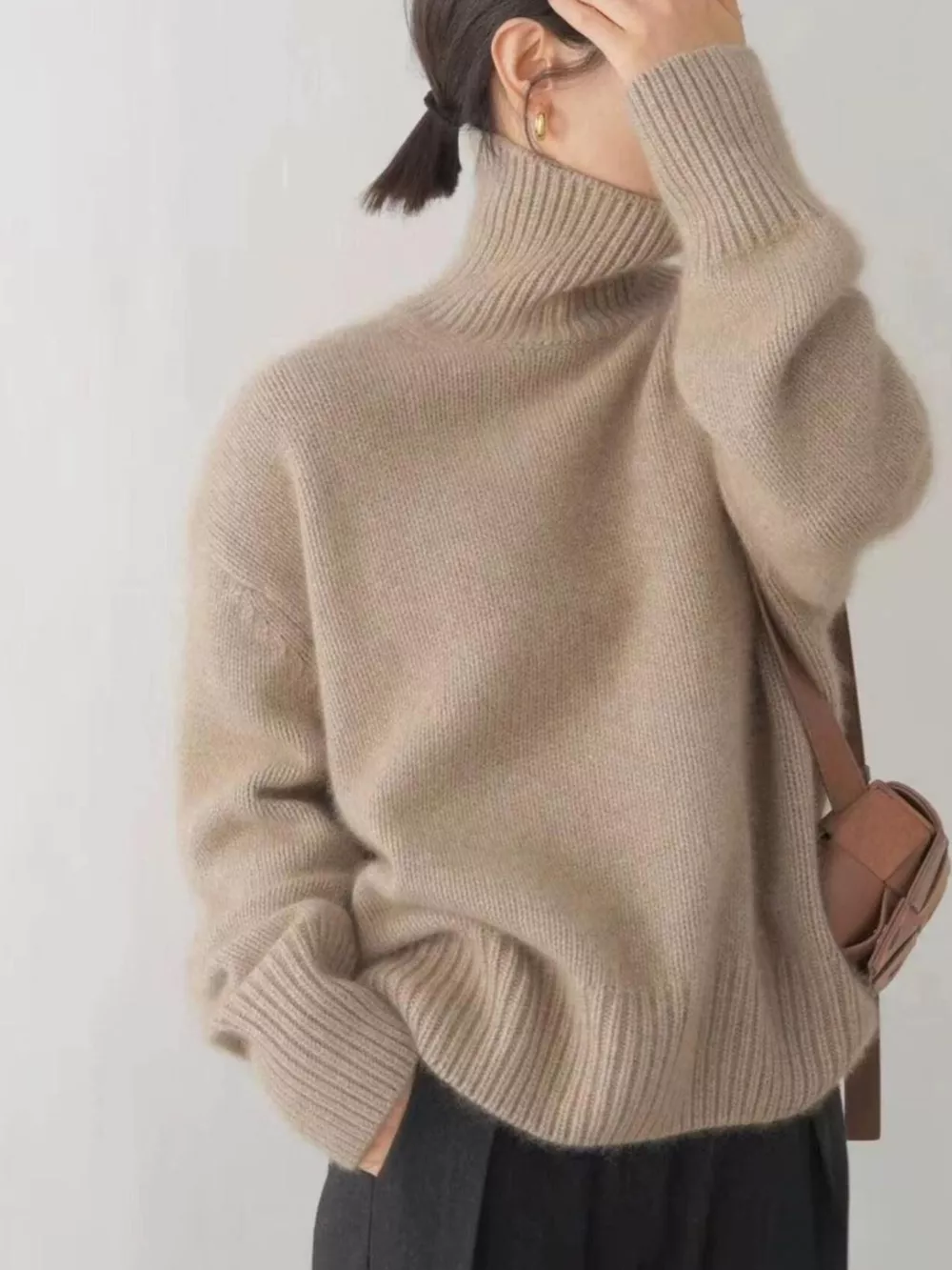 Turtleneck Dropped Shoulder Sweater, image 12