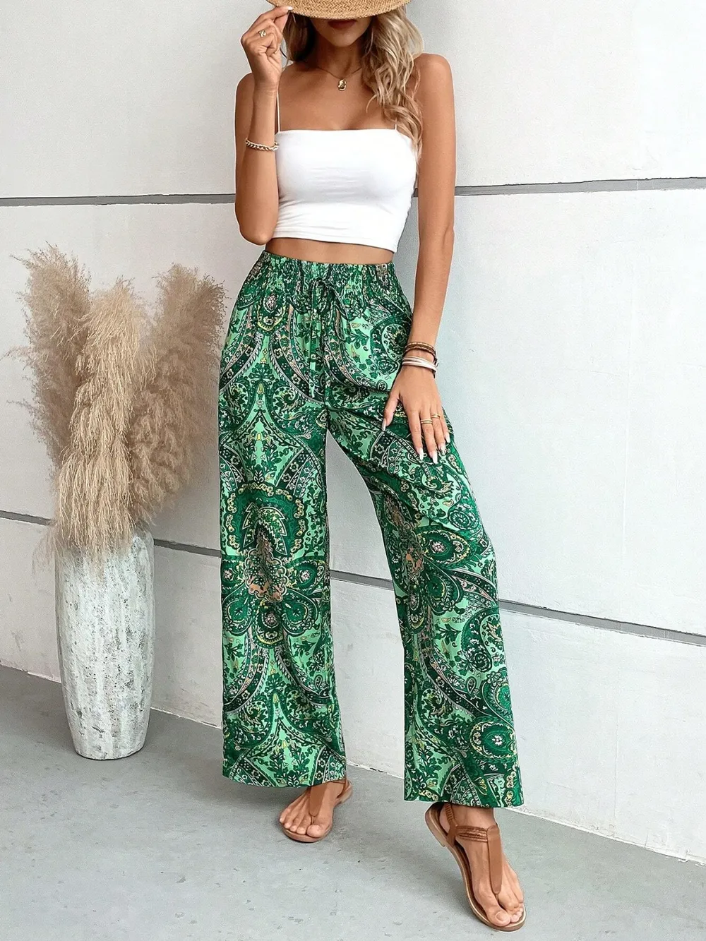 Printed Wide Leg Pants, image 16