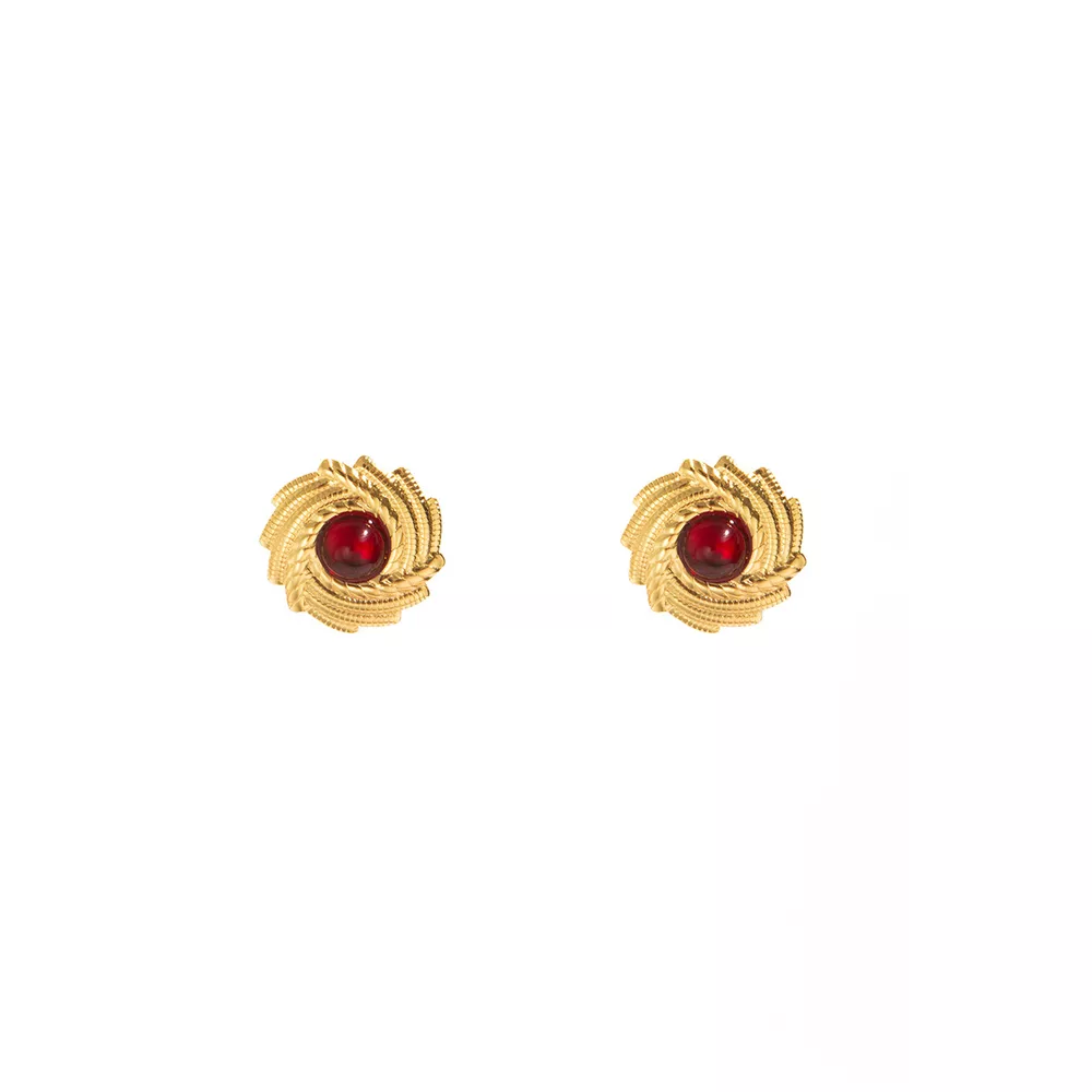 18K Gold-Plated Spiral Statement Earrings, image 5
