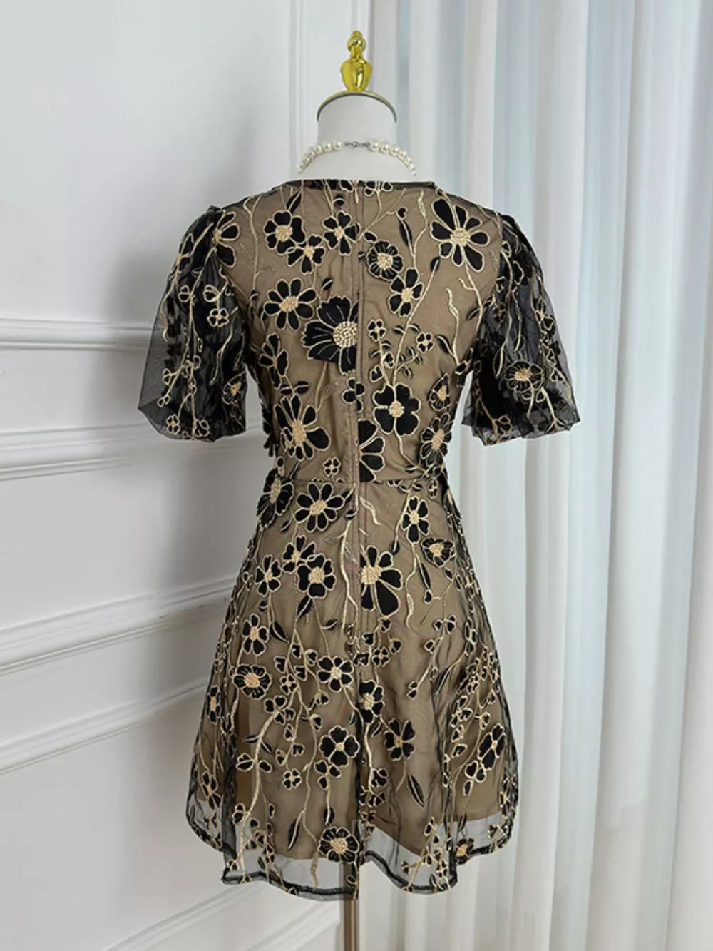 Plus Size Embroidered Floral V-Neck Mini Dress, image 20