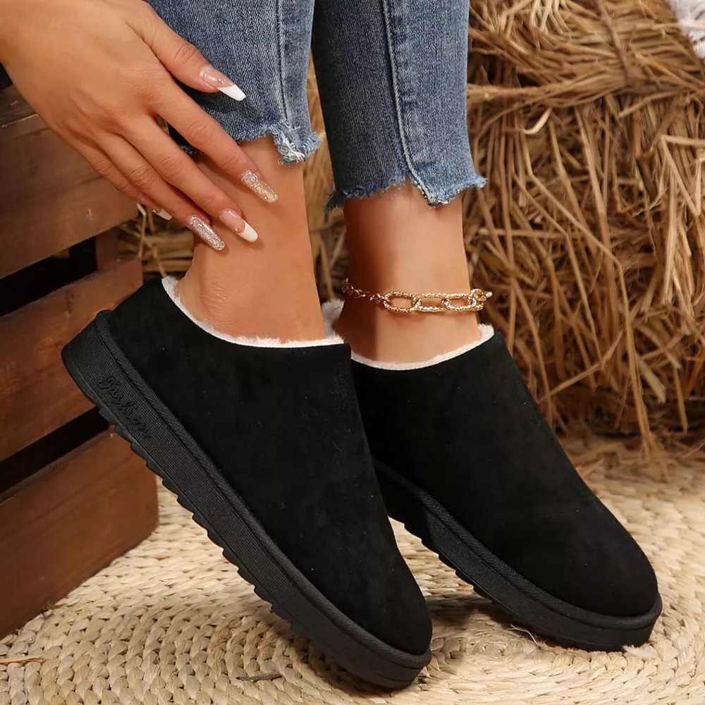 Round Toe Plush Lined Ankle Boots, image 5