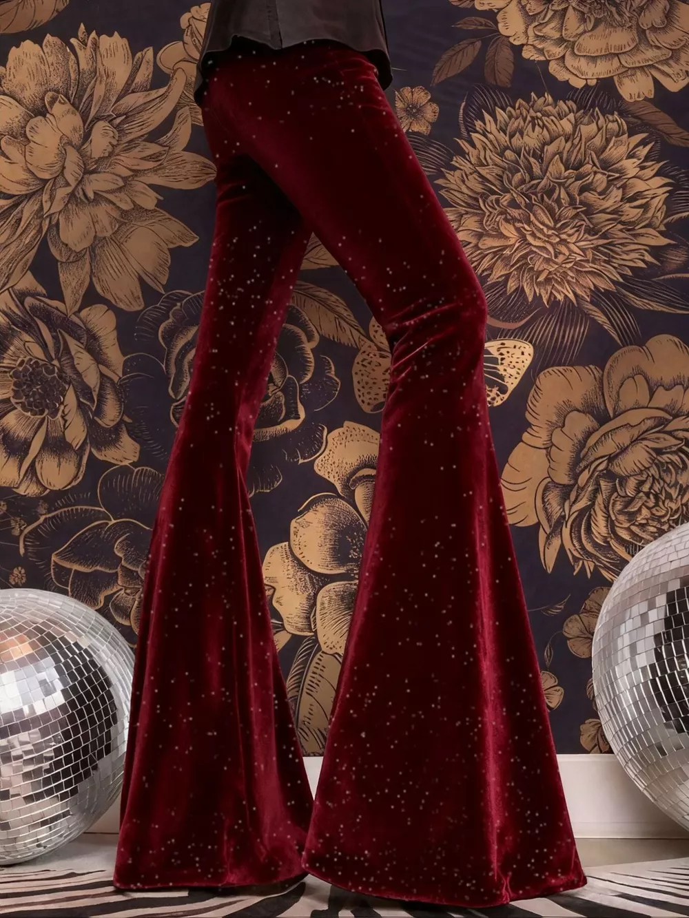 Velvet High Waist Flared Pants, image 13