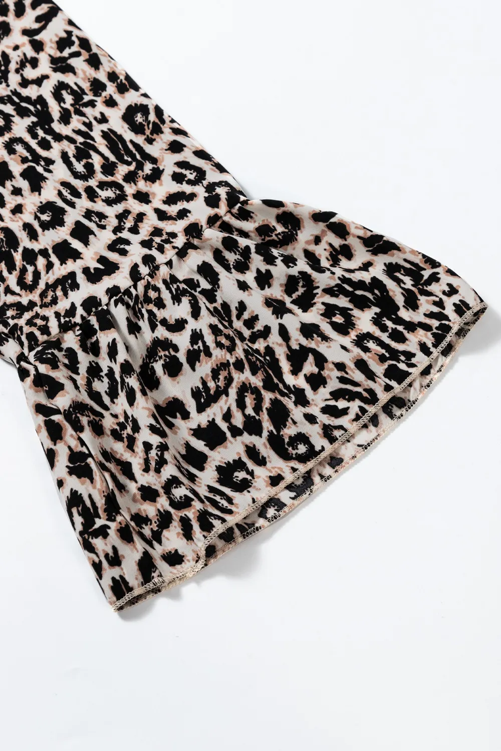 Leopard Notched Long Sleeve Maxi Dress, image 5