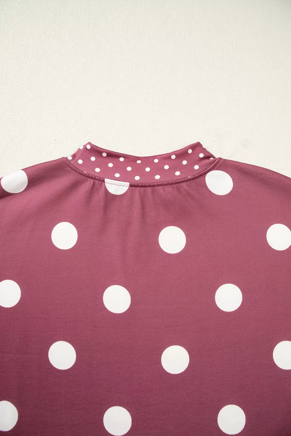 Polka Dot Print Contrast Detail Oversized Tunic Sweatshirt, image 5