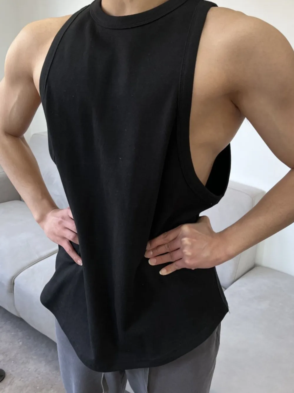 Men's Plus Size Round Neck Tank, image 6