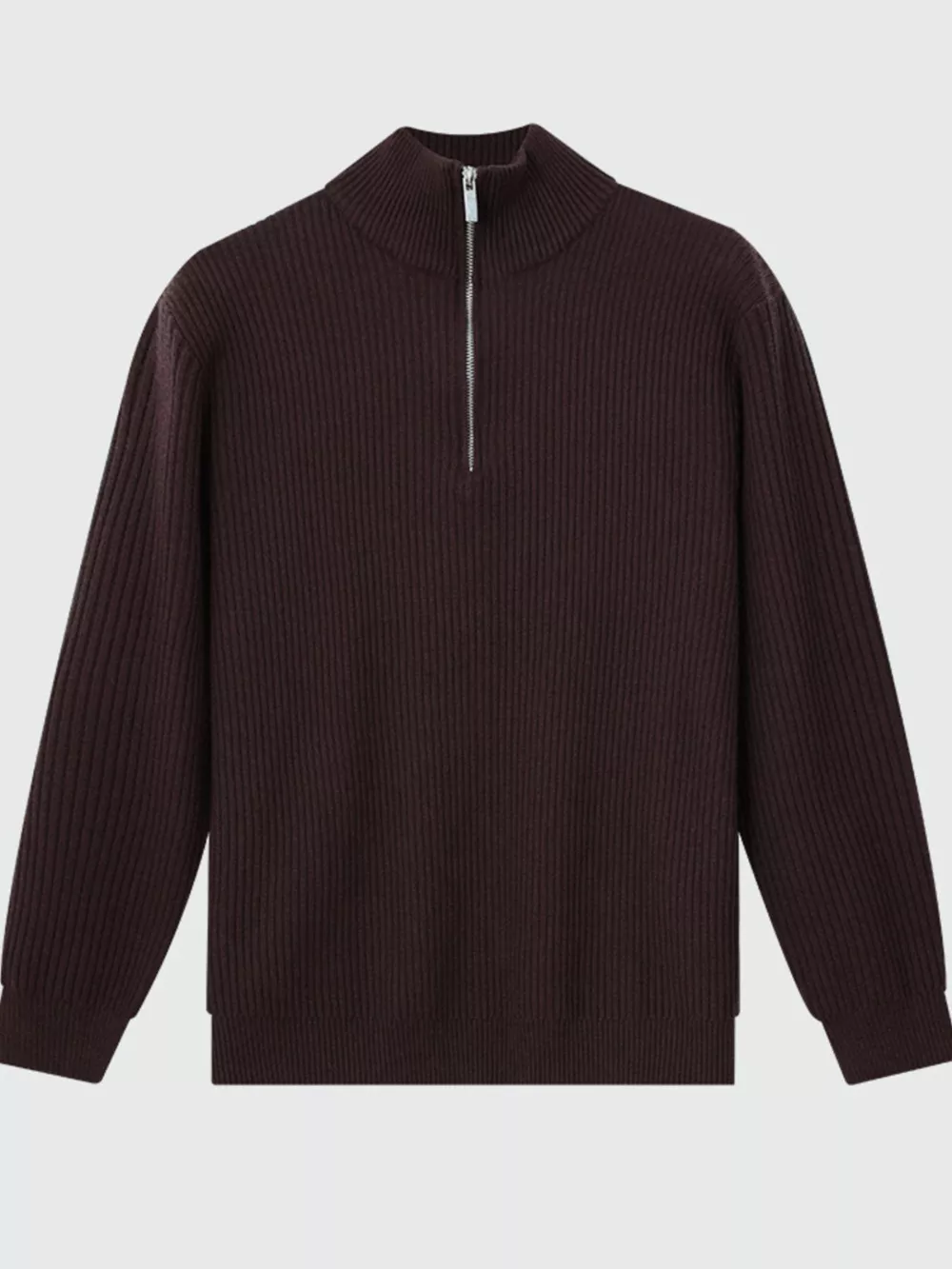 Men's Plus Size Ribbed Half-Zip Sweater