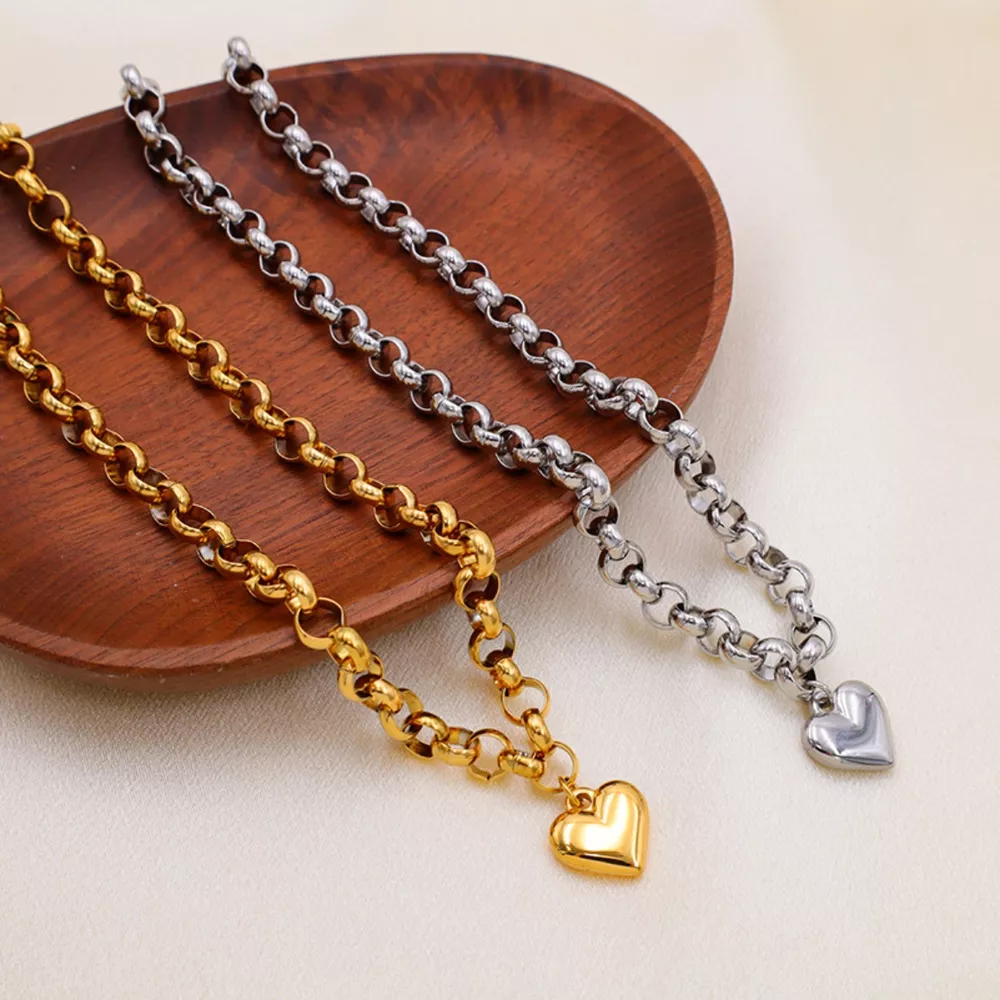 Heart Pendant Toggle Clasp Chain Necklace, image 5