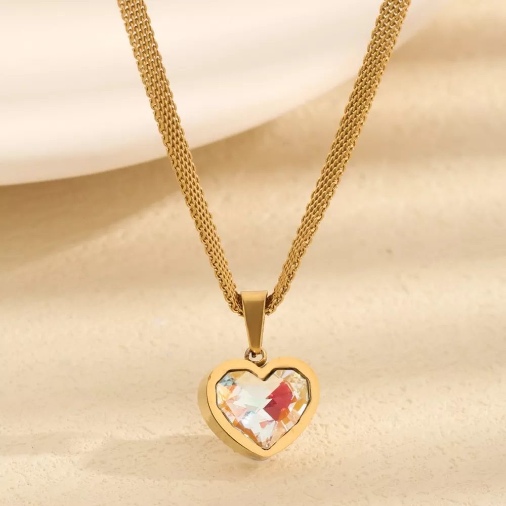 18K Gold-Plated Heart Necklace, image 3