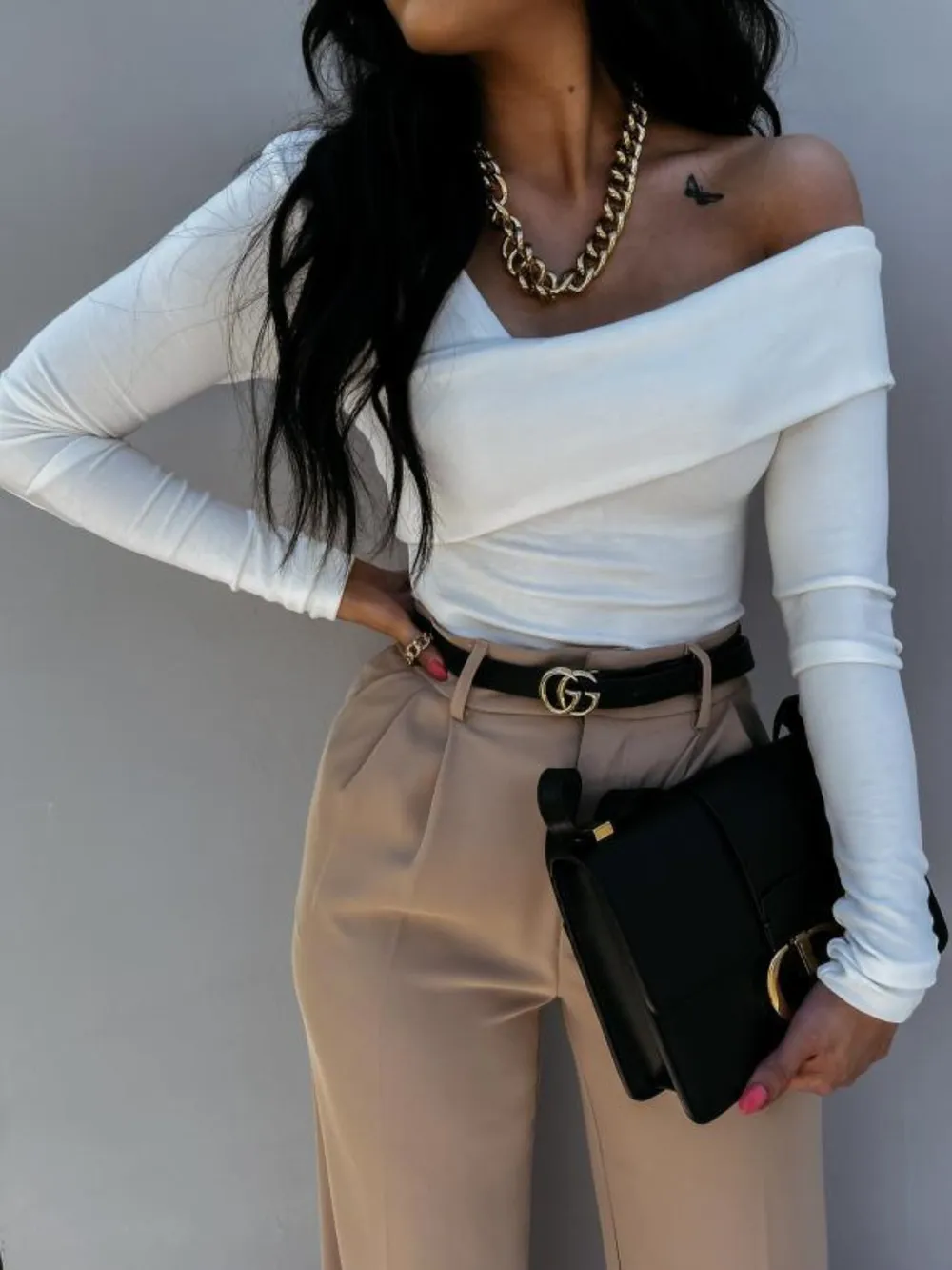 Asymmetrical Single Shoulder Long Sleeve T-Shirt, image 8