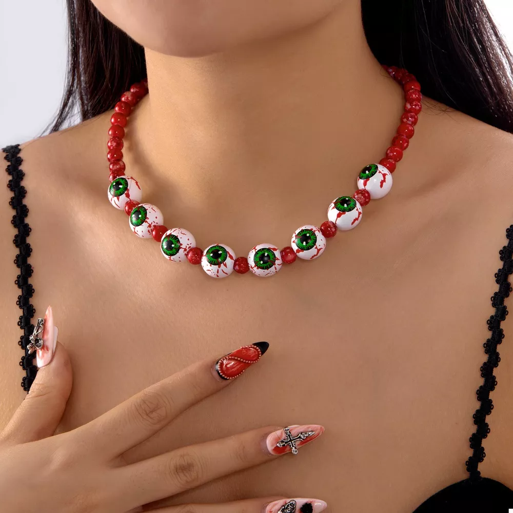 Halloween Beaded Necklace and Bracelet Jewelry Set