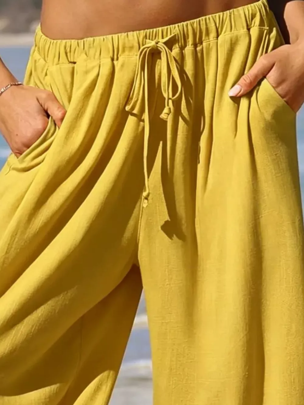 Full Size Wide-Leg Pants with Ruffle Hem Plus Size, image 2