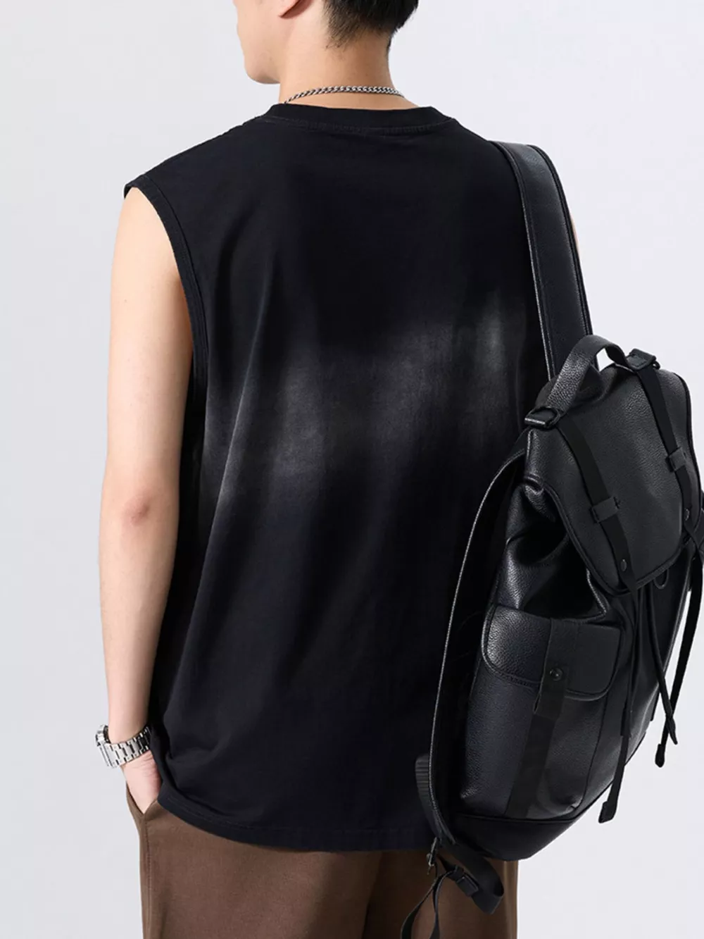 Men's Plus Size Round Neck Tank, image 2