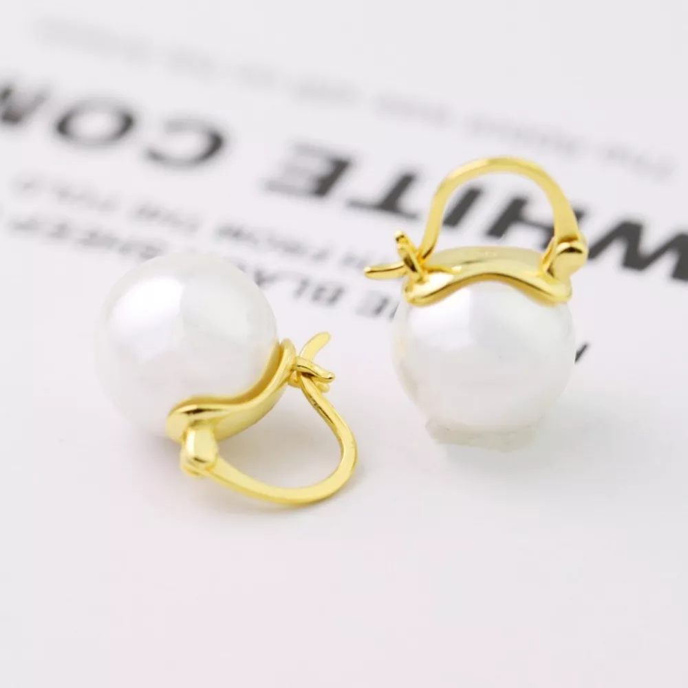 18K Gold-Plated Pearl Earrings, image 8