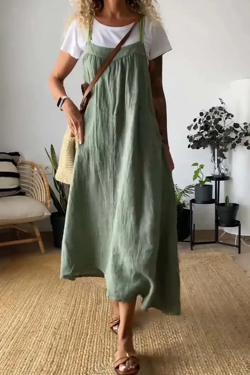 Full Size Ruched Cami Maxi Dress with Pockets Plus Size, image 2