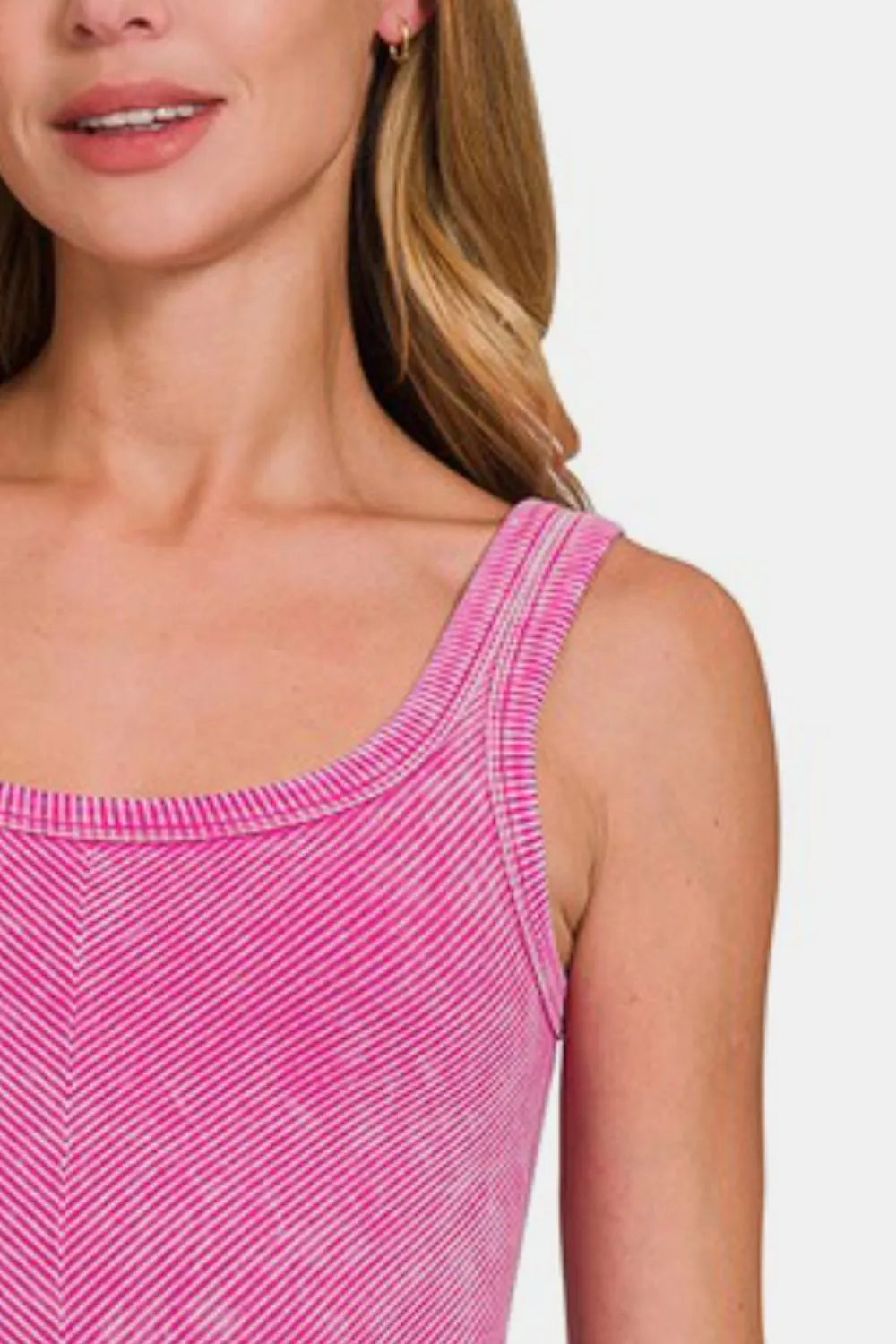 Ribbed Scoop Neck Tank, image 3