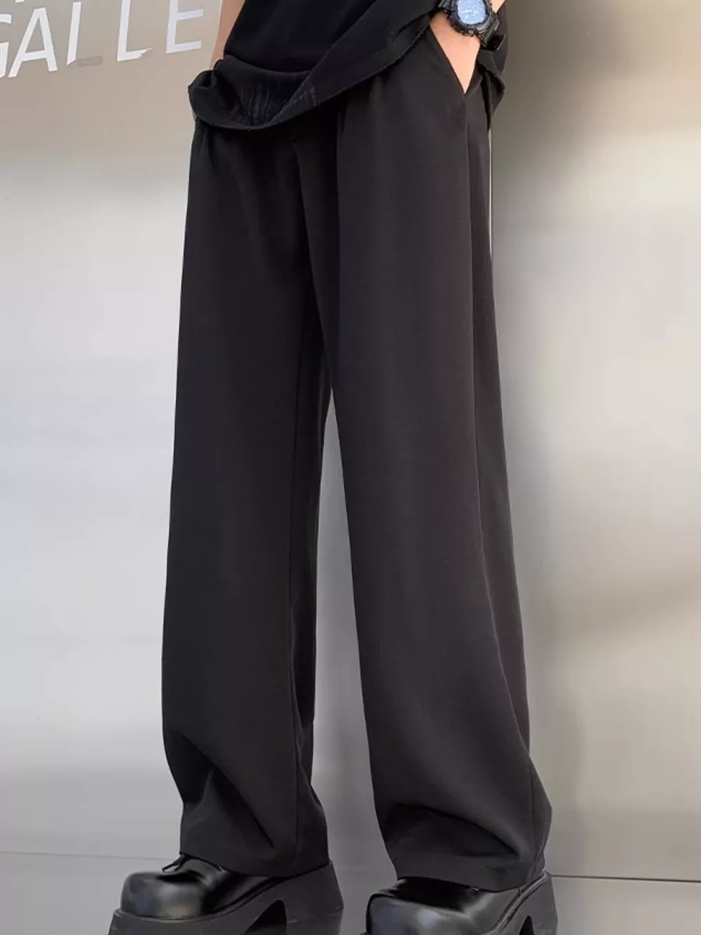 Men's Plus Size Pleated Wide Leg Casual Pants