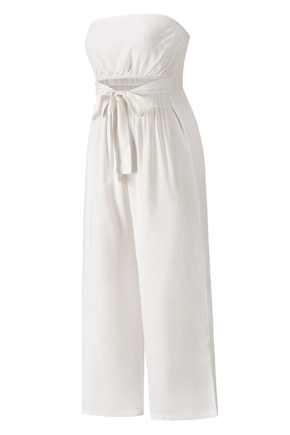 Tied Cutout Tube Wide Leg Jumpsuit, image 14