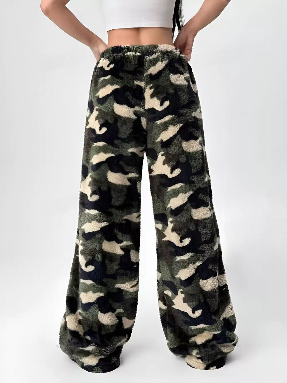 Leopard Wide Leg Plush Pants, image 14