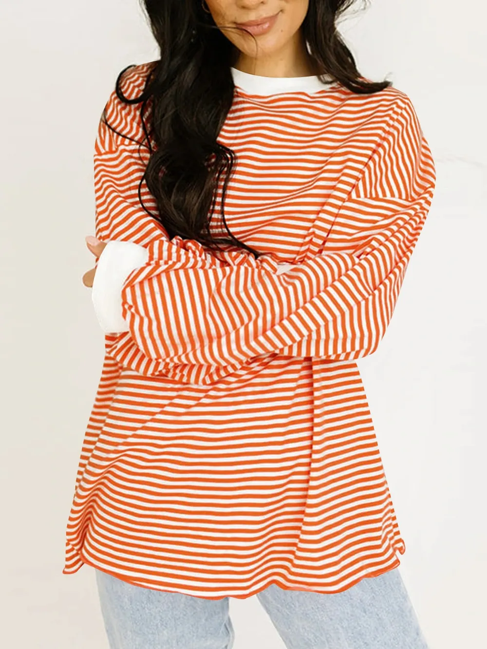 Contrast Striped Long Sleeve Sweatshirt, image 8